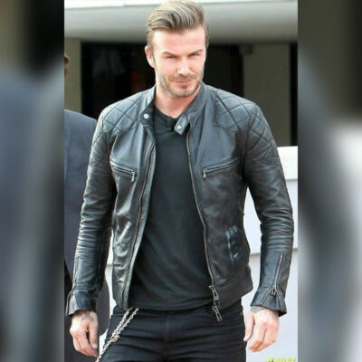 David Beckham Black Leather Jacket